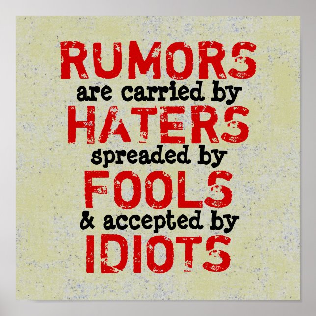 RUMEURS ~ Affiche 12X12 (Devant)