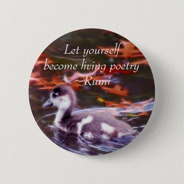 Rumi become living poetry 2 inch round button (Front)