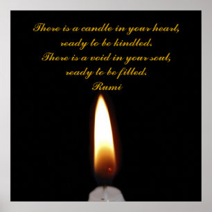 Rumi Candle in the heart Poster