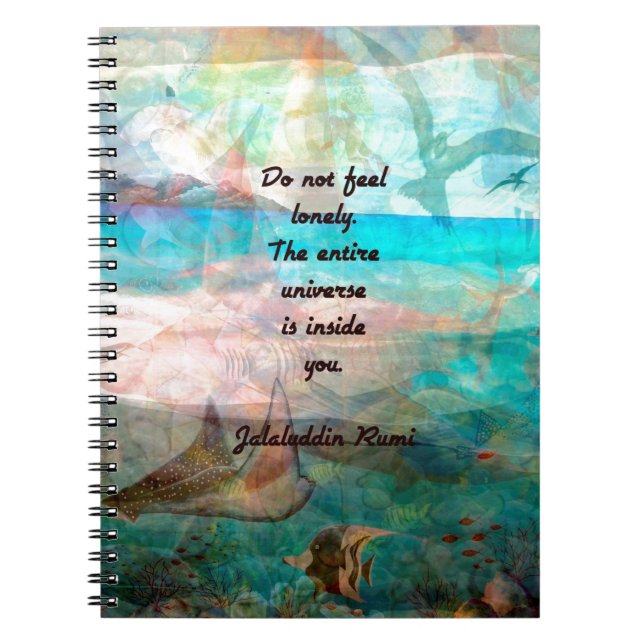 Rumi Inspiration Quote About The Universe Notebook (Front)