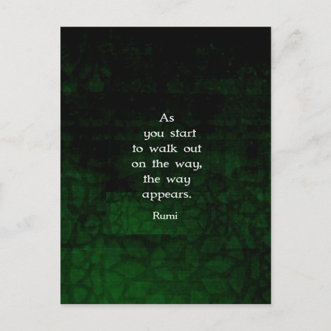 Rumi Inspirational Having Faith Quote Postcard (Front)
