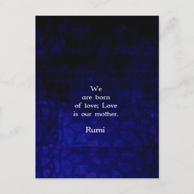Rumi Inspirational Love Quote About Feelings Postcard (Front)