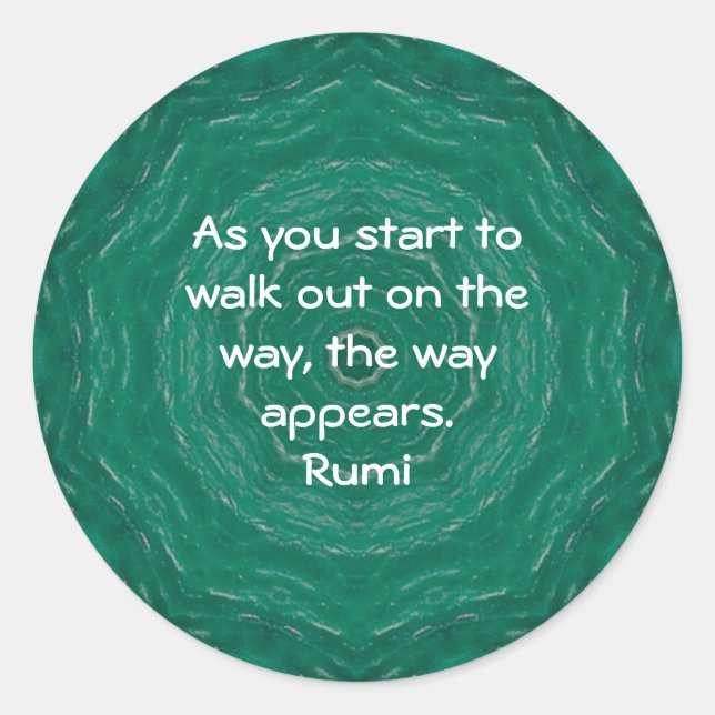 Rumi Inspirational Quotation Saying about Faith Classic Round Sticker (Front)