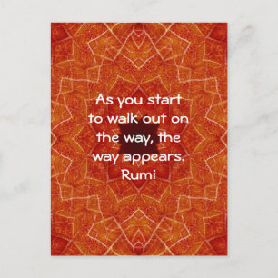 Rumi Inspirational Quotation Saying about Faith Postcard
