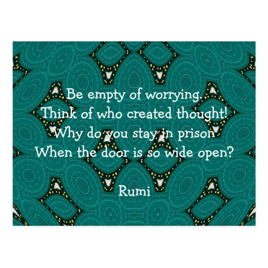 Rumi Inspirational quote With Tribal Design Postcard