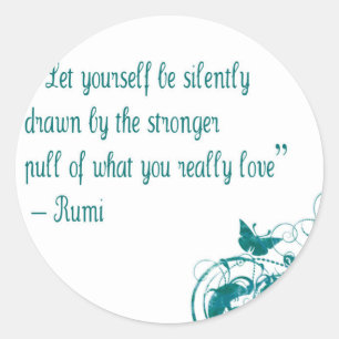 Rumi love quote classic round sticker