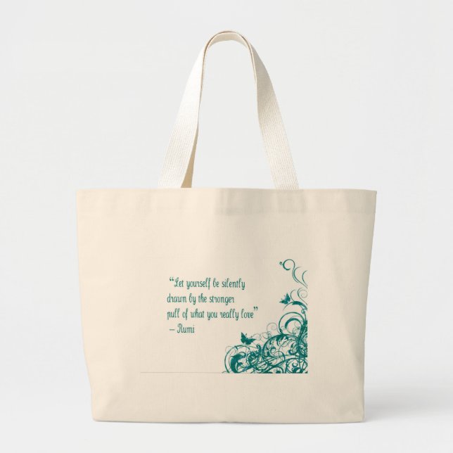 Rumi love quote large tote bag (Front)