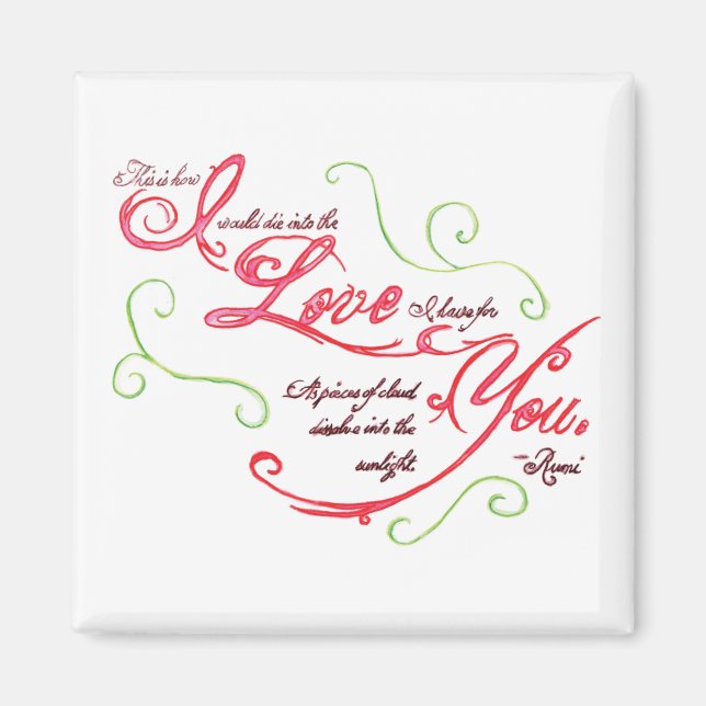 Rumi Love Quote Magnet (Front)