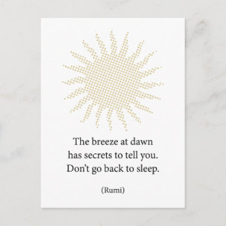 Rumi Morning Poetry Postcard