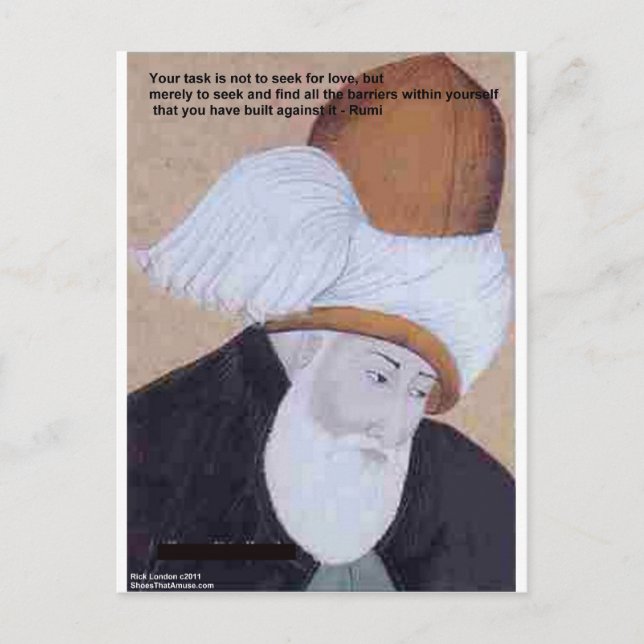 Rumi "Obstacles Of Love" Quote On Gifts Tees Cards (Front)