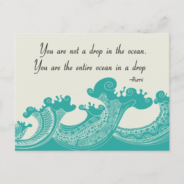 Rumi Ocean quote Postcard (Front)