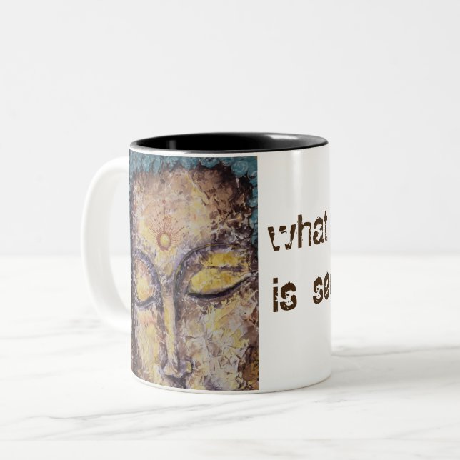 Rumi Quote Buddha Art Coffee Mug (Front Left)