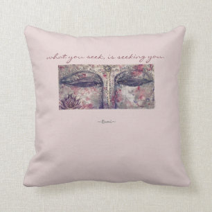 Rumi Quote Buddha Watercolor Art Throw Pillow