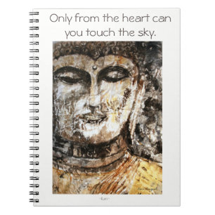 Rumi Quote Buddha Watercolor Spiral Notebook