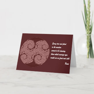 Rumi Quote Greeting Card. Tree Mandala Design Card