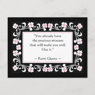 Rumi Quote Inspirational Motivational Postcard