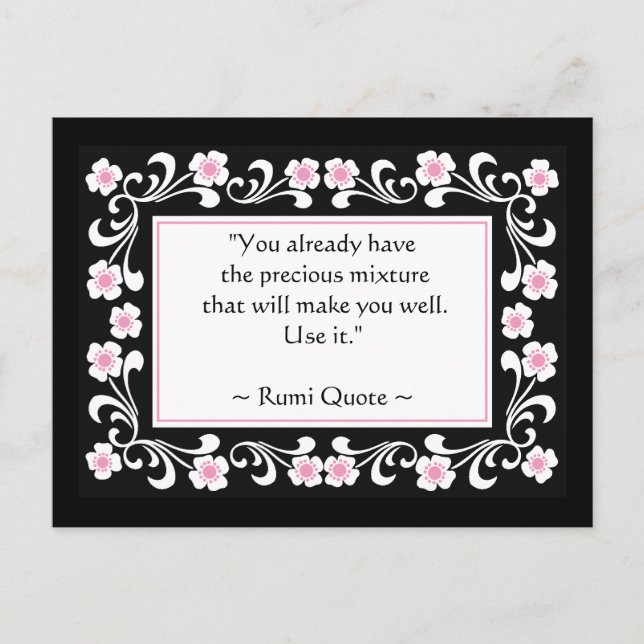 Rumi Quote Inspirational Motivational Postcard (Front)