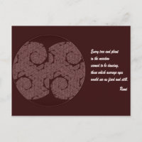 Rumi Quote Postcard. Tree Mandala Design