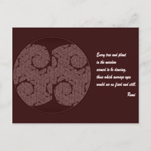 Rumi Quote Postcard. Tree Mandala Design Postcard
