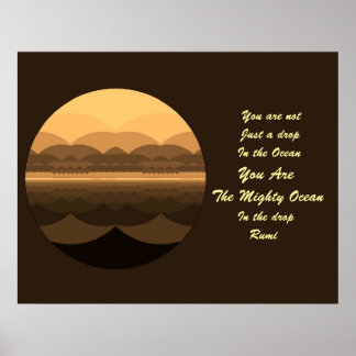 Rumi Quote Poster Art. Ocean Mandala Inspiration