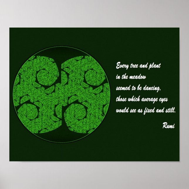 Rumi Quote Poster Art. Tree Mandala Inspiration. (Front)