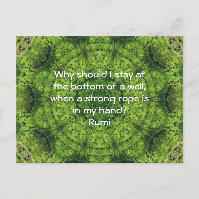 Rumi Taking Action Inspirational Quotation Saying Postcard (Front)