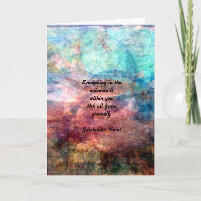 Rumi Uplifting Quote About Energy And Universe Card (Front)
