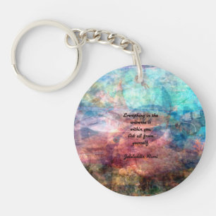 Rumi Uplifting Quote About Energy And Universe Keychain