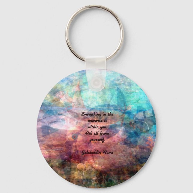 Rumi Uplifting Quote About Energy And Universe Keychain (Front)