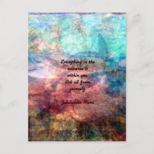 Rumi Uplifting Quote About Energy And Universe Postcard