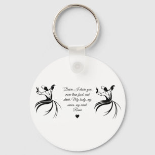 Rumi Valentine Love you poetry Keychain