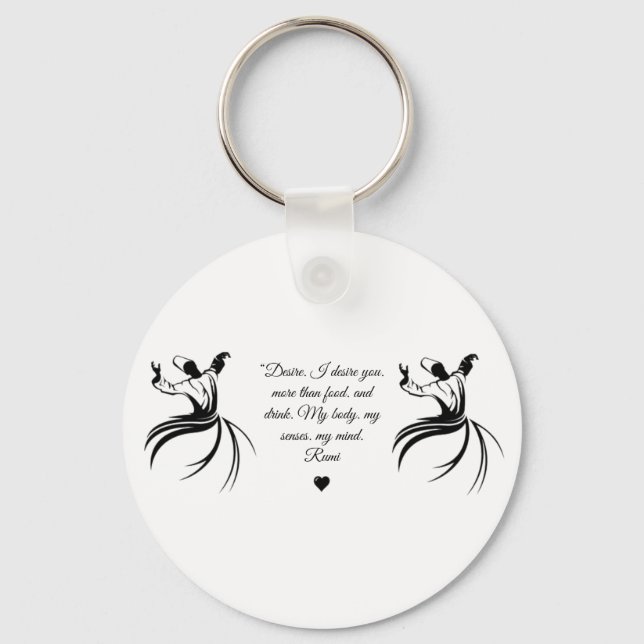 Rumi Valentine Love you poetry  Keychain (Front)