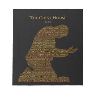 Rumi's "The Guest House" Poem Tile Notepad