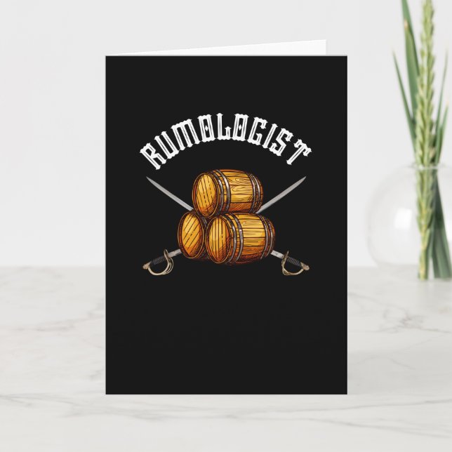 Rumologist Rum Drinker Pirate Alcohol Fun Party Card (Front)