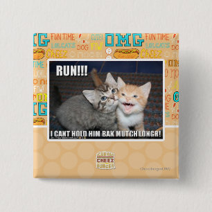 RUN!!! 2 INCH SQUARE BUTTON