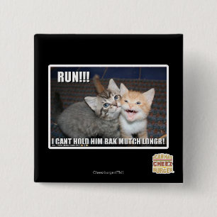 RUN!!! 2 INCH SQUARE BUTTON