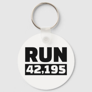 Run 42 kilometers marathon keychain