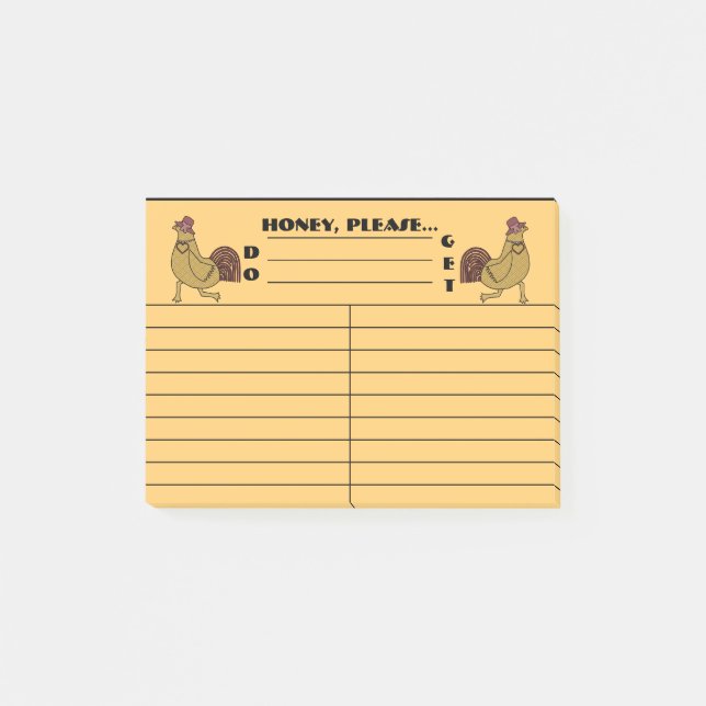 Run-A-Round Chicken DO-GET Reminders Personalized Post-it Notes (Front)
