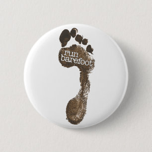 Run Barefoot 2 Inch Round Button