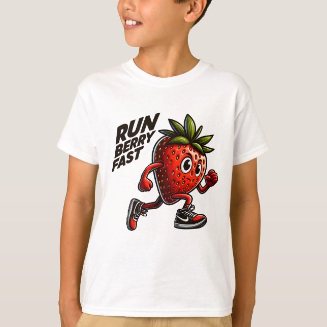 Run Berry Fast Running Strawberry  T-Shirt (Front)