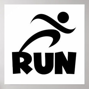 RUN Black Poster
