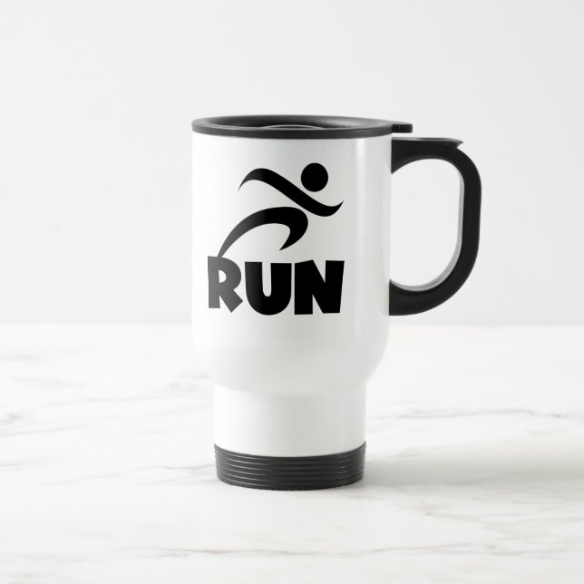 RUN Black Travel Mug (Right)