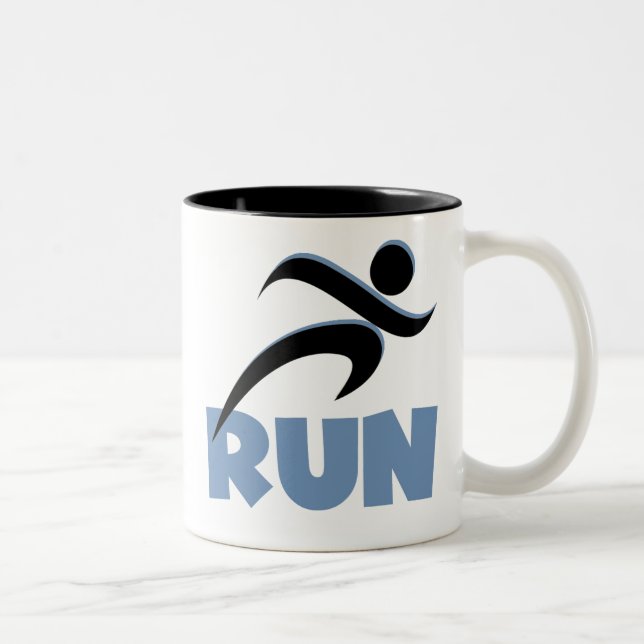 RUN Blue Two-Tone Coffee Mug (Right)