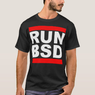 Run Bsd - Cool Whitered Design For Unix Hackers S T-Shirt