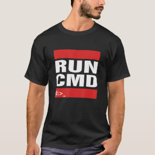 Run CMD Computer Programming Coder Tech Geeky T-Shirt