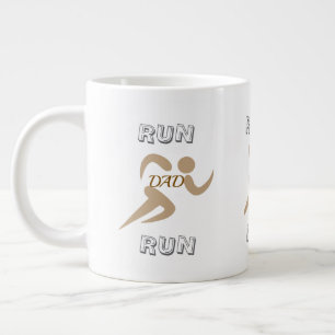 Run Dad Run, Funny Running Dad Gift for Father’s Large Coffee Mug