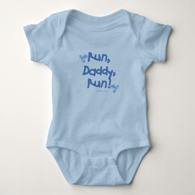 Run Daddy Run - Blue Baby Bodysuit (Front)