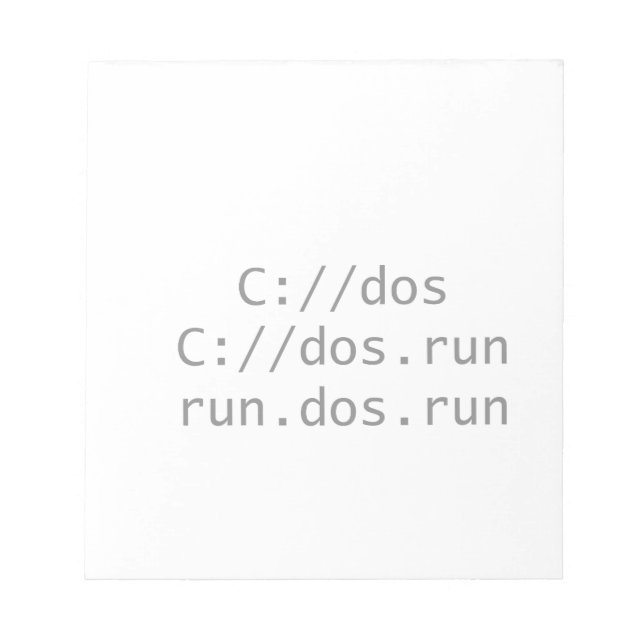 Run DOS, funny geeky Notepad (Front)
