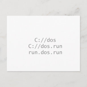Run DOS, funny geeky Postcard