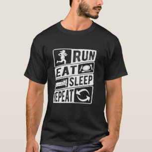 Run Eat Sleep Repeat, Cool Distressed Womenu2019s T-Shirt